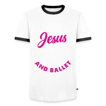 Süßes Ballerina Ballettänzerin Geschenk - Männer Kontrast-T-Shirt - Weiß/Schwarz - Vorne - AI Model Female 172 light (172cm) & AI Model Male 178 dark (178cm)