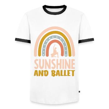 Süßes Ballerina Ballettänzerin Geschenk - Männer Kontrast-T-Shirt - Weiß/Schwarz - Vorne - AI Model Female 172 light (172cm) & AI Model Male 178 dark (178cm)
