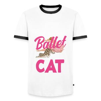 Süßes Ballerina Ballettänzerin Geschenk - Männer Kontrast-T-Shirt - Weiß/Schwarz - Vorne - AI Model Female 172 light (172cm) & AI Model Male 178 dark (178cm)