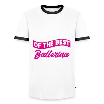 Süßes Ballerina Ballettänzerin Geschenk - Männer Kontrast-T-Shirt - Weiß/Schwarz - Vorne - AI Model Female 172 light (172cm) & AI Model Male 178 dark (178cm)