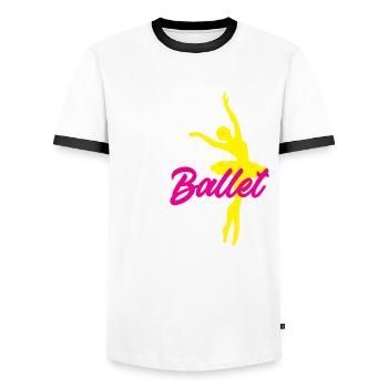 Süßes Ballerina Ballettänzerin Geschenk - Männer Kontrast-T-Shirt - Weiß/Schwarz - Vorne - AI Model Female 172 light (172cm) & AI Model Male 178 dark (178cm)