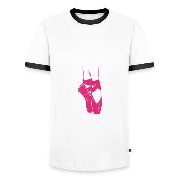 Süßes Ballerina Ballettänzerin Geschenk - Männer Kontrast-T-Shirt - Weiß/Schwarz - Vorne - AI Model Female 172 light (172cm) & AI Model Male 178 dark (178cm)