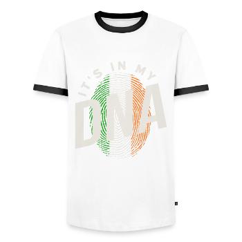 Funny Irishman Ireland Gift - Men's Ringer Shirt - white/black - Front - AI Model Female 172 light (172cm) & AI Model Male 178 dark (178cm)