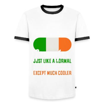 Funny Irishman Ireland Gift - Men's Ringer Shirt - white/black - Front - AI Model Female 172 light (172cm) & AI Model Male 178 dark (178cm)