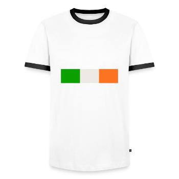 Funny Irishman Ireland Gift - Men's Ringer Shirt - white/black - Front - AI Model Female 172 light (172cm) & AI Model Male 178 dark (178cm)