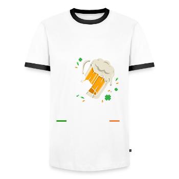 Funny Irishman Ireland Gift - Men's Ringer Shirt - white/black - Front - AI Model Female 172 light (172cm) & AI Model Male 178 dark (178cm)
