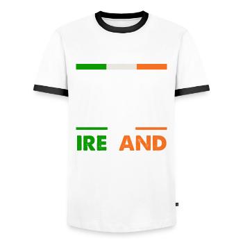 Funny Irishman Ireland Gift - Men's Ringer Shirt - white/black - Front - AI Model Female 172 light (172cm) & AI Model Male 178 dark (178cm)
