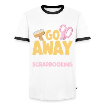 Memory Book, Scrapbook, Scrapbook, Scrapbook, Scrapbook - Men's Ringer Shirt - white/black - Front - AI Model Female 172 light (172cm) & AI Model Male 178 dark (178cm)