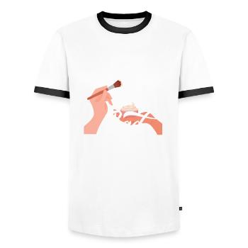 Hautpflege Kosmetikerin Kosmetik - Männer Kontrast-T-Shirt - Weiß/Schwarz - Vorne - AI Model Female 172 light (172cm) & AI Model Male 178 dark (178cm)