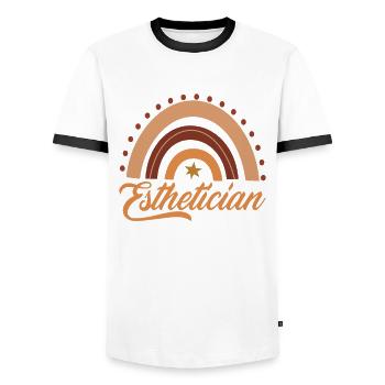 Hautpflege Kosmetikerin Kosmetik - Männer Kontrast-T-Shirt - Weiß/Schwarz - Vorne - AI Model Female 172 light (172cm) & AI Model Male 178 dark (178cm)