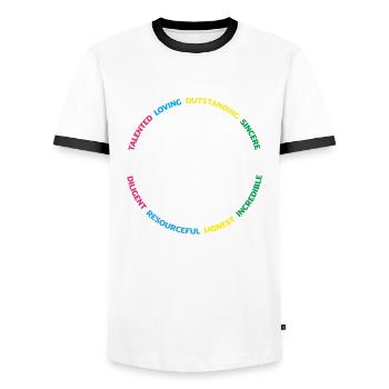 Hautpflege Kosmetikerin Kosmetik - Männer Kontrast-T-Shirt - Weiß/Schwarz - Vorne - AI Model Female 172 light (172cm) & AI Model Male 178 dark (178cm)