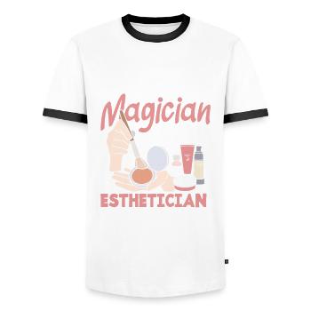 Hautpflege Kosmetikerin Kosmetik - Männer Kontrast-T-Shirt - Weiß/Schwarz - Vorne - AI Model Female 172 light (172cm) & AI Model Male 178 dark (178cm)