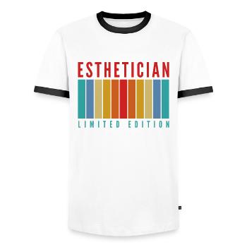Hautpflege Kosmetikerin Kosmetik - Männer Kontrast-T-Shirt - Weiß/Schwarz - Vorne - AI Model Female 172 light (172cm) & AI Model Male 178 dark (178cm)