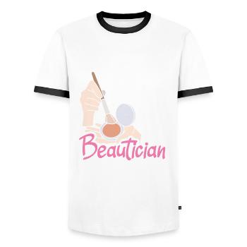 Hautpflege Kosmetikerin Kosmetik - Männer Kontrast-T-Shirt - Weiß/Schwarz - Vorne - AI Model Female 172 light (172cm) & AI Model Male 178 dark (178cm)
