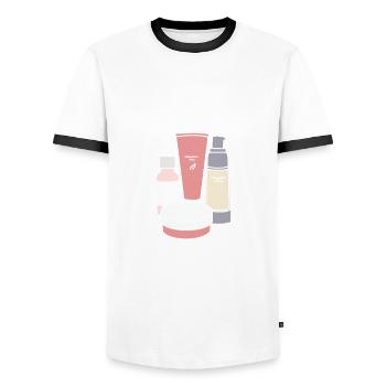 Hautpflege Kosmetikerin Kosmetik - Männer Kontrast-T-Shirt - Weiß/Schwarz - Vorne - AI Model Female 172 light (172cm) & AI Model Male 178 dark (178cm)