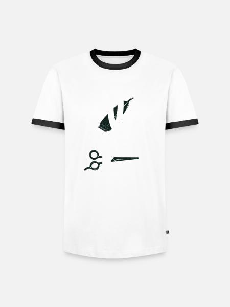 Barber Herren Friseur Frisör - Männer Kontrast-T-Shirt - Weiß/Schwarz