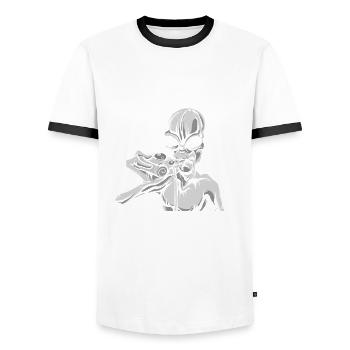 Drôle de cadeau extraterrestre extraterrestre - T-shirt contrasté Homme - blanc/noir - Devant - AI Model Female 172 light (172cm) & AI Model Male 178 dark (178cm)