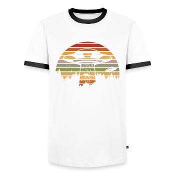 Drôle de cadeau extraterrestre extraterrestre - T-shirt contrasté Homme - blanc/noir - Devant - AI Model Female 172 light (172cm) & AI Model Male 178 dark (178cm)