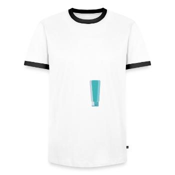 Skin Care Beautician Cosmetics - Men's Ringer Shirt - white/black - Front - AI Model Female 172 light (172cm) & AI Model Male 178 dark (178cm)