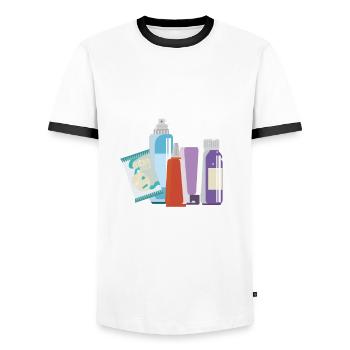 Hautpflege Kosmetikerin Kosmetik - Männer Kontrast-T-Shirt - Weiß/Schwarz - Vorne - AI Model Female 172 light (172cm) & AI Model Male 178 dark (178cm)