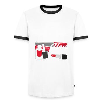 Hautpflege Kosmetikerin Kosmetik - Männer Kontrast-T-Shirt - Weiß/Schwarz - Vorne - AI Model Female 172 light (172cm) & AI Model Male 178 dark (178cm)