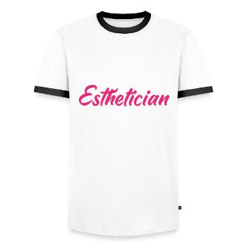 Hautpflege Kosmetikerin Kosmetik - Männer Kontrast-T-Shirt - Weiß/Schwarz - Vorne - AI Model Female 172 light (172cm) & AI Model Male 178 dark (178cm)