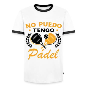 Ich kann nicht, ich habe Padel Tennis Padel Spieler - Männer Kontrast-T-Shirt - Weiß/Schwarz - Vorne - AI Model Female 172 light (172cm) & AI Model Male 178 dark (178cm)