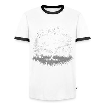 12th Birthday 12 Years Soccer Soccer Player - Men's Ringer Shirt - white/black - Front - AI Model Female 172 light (172cm) & AI Model Male 178 dark (178cm)