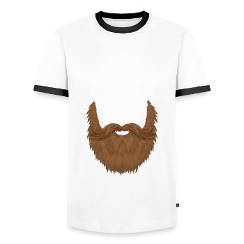 Soins de la barbe Beard Lover Hommes Barbe - T-shirt contrasté Homme - blanc/noir - Devant - AI Model Female 172 light (172cm) & AI Model Male 178 dark (178cm)