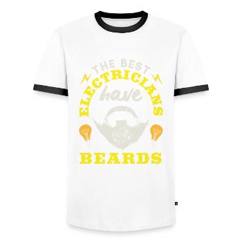 Beard Care Beard Lover Men Beard - Men's Ringer Shirt - white/black - Front - AI Model Female 172 light (172cm) & AI Model Male 178 dark (178cm)