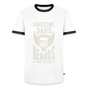 Soins de la barbe Beard Lover Hommes Barbe - T-shirt contrasté Homme - blanc/noir - Devant - AI Model Female 172 light (172cm) & AI Model Male 178 dark (178cm)