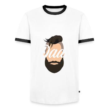Soins de la barbe Beard Lover Hommes Barbe - T-shirt contrasté Homme - blanc/noir - Devant - AI Model Female 172 light (172cm) & AI Model Male 178 dark (178cm)