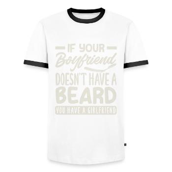 Bartpflege Bart Liebhaber Männer Bart - Männer Kontrast-T-Shirt - Weiß/Schwarz - Vorne - AI Model Female 172 light (172cm) & AI Model Male 178 dark (178cm)