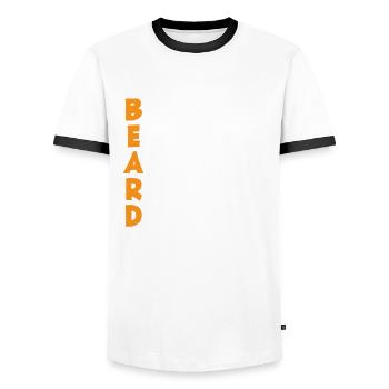 Soins de la barbe Beard Lover Hommes Barbe - T-shirt contrasté Homme - blanc/noir - Devant - AI Model Female 172 light (172cm) & AI Model Male 178 dark (178cm)