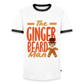 Soins de la barbe Beard Lover Hommes Barbe - T-shirt contrasté Homme - blanc/noir - Devant - AI Model Female 172 light (172cm) & AI Model Male 178 dark (178cm)