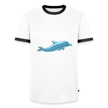 Dolphins are great, I'm great, so I'm - Men's Ringer Shirt - white/black - Front - AI Model Female 172 light (172cm) & AI Model Male 178 dark (178cm)
