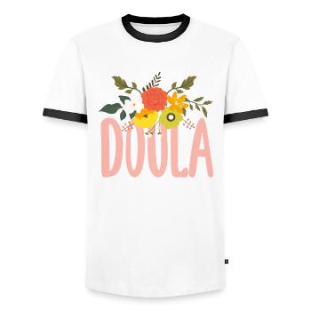 Doula Geschenk Doula Doulas - Männer Kontrast-T-Shirt - Weiß/Schwarz - Vorne - AI Model Female 172 light (172cm) & AI Model Male 178 dark (178cm)