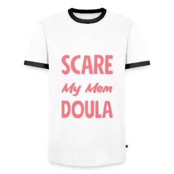Doula Geschenk Doula Doulas - Männer Kontrast-T-Shirt - Weiß/Schwarz - Vorne - AI Model Female 172 light (172cm) & AI Model Male 178 dark (178cm)