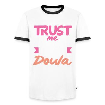 Doula Geschenk Doula Doulas - Männer Kontrast-T-Shirt - Weiß/Schwarz - Vorne - AI Model Female 172 light (172cm) & AI Model Male 178 dark (178cm)