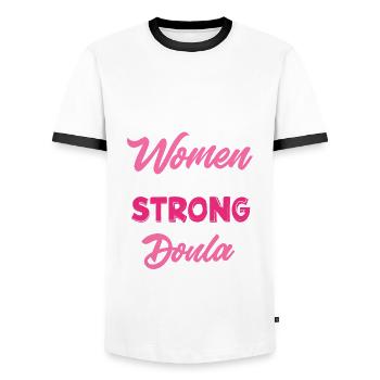 Doula Geschenk Doula Doulas - Männer Kontrast-T-Shirt - Weiß/Schwarz - Vorne - AI Model Female 172 light (172cm) & AI Model Male 178 dark (178cm)