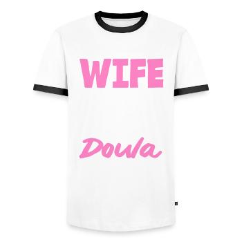 Doula Geschenk Doula Doulas - Männer Kontrast-T-Shirt - Weiß/Schwarz - Vorne - AI Model Female 172 light (172cm) & AI Model Male 178 dark (178cm)