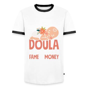Doula Geschenk Doula Doulas - Männer Kontrast-T-Shirt - Weiß/Schwarz - Vorne - AI Model Female 172 light (172cm) & AI Model Male 178 dark (178cm)