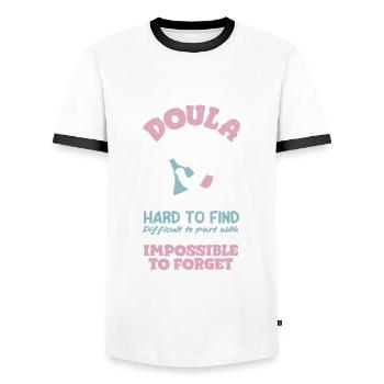 Doula Geschenk Doula Doulas - Männer Kontrast-T-Shirt - Weiß/Schwarz - Vorne - AI Model Female 172 light (172cm) & AI Model Male 178 dark (178cm)