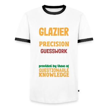 Glaser Geschenk - Männer Kontrast-T-Shirt - Weiß/Schwarz - Vorne - AI Model Female 172 light (172cm) & AI Model Male 178 dark (178cm)