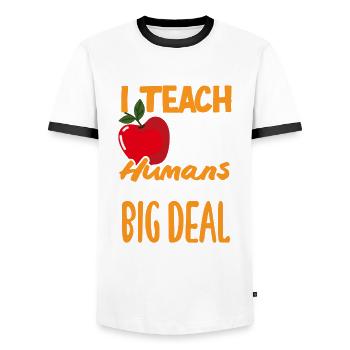 Funny Teacher Teacher Gift - Men's Ringer Shirt - white/black - Front - AI Model Female 172 light (172cm) & AI Model Male 178 dark (178cm)