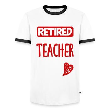 Funny Teacher Teacher Gift - Men's Ringer Shirt - white/black - Front - AI Model Female 172 light (172cm) & AI Model Male 178 dark (178cm)