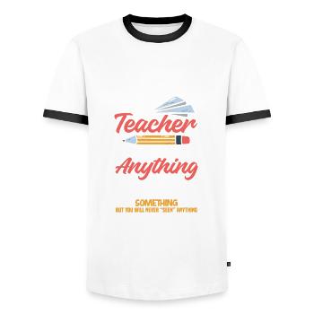 Lustiges Lehrer Lehrerinnen Geschenk - Männer Kontrast-T-Shirt - Weiß/Schwarz - Vorne - AI Model Female 172 light (172cm) & AI Model Male 178 dark (178cm)