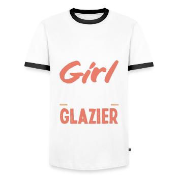 Glaser Geschenk - Männer Kontrast-T-Shirt - Weiß/Schwarz - Vorne - AI Model Female 172 light (172cm) & AI Model Male 178 dark (178cm)
