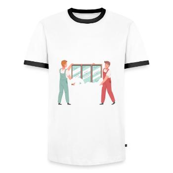 Glaser Geschenk - Männer Kontrast-T-Shirt - Weiß/Schwarz - Vorne - AI Model Female 172 light (172cm) & AI Model Male 178 dark (178cm)