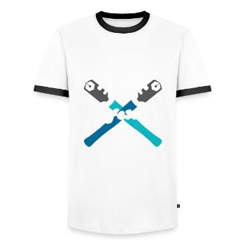 Glaser Geschenk - Männer Kontrast-T-Shirt - Weiß/Schwarz - Vorne - AI Model Female 172 light (172cm) & AI Model Male 178 dark (178cm)